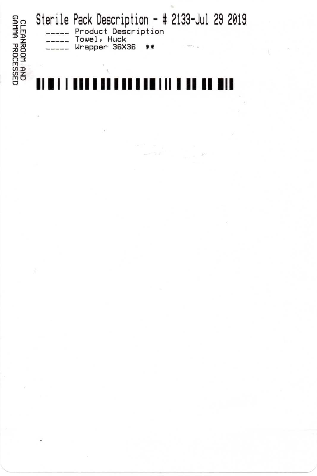 Linenmaster assembly label examples