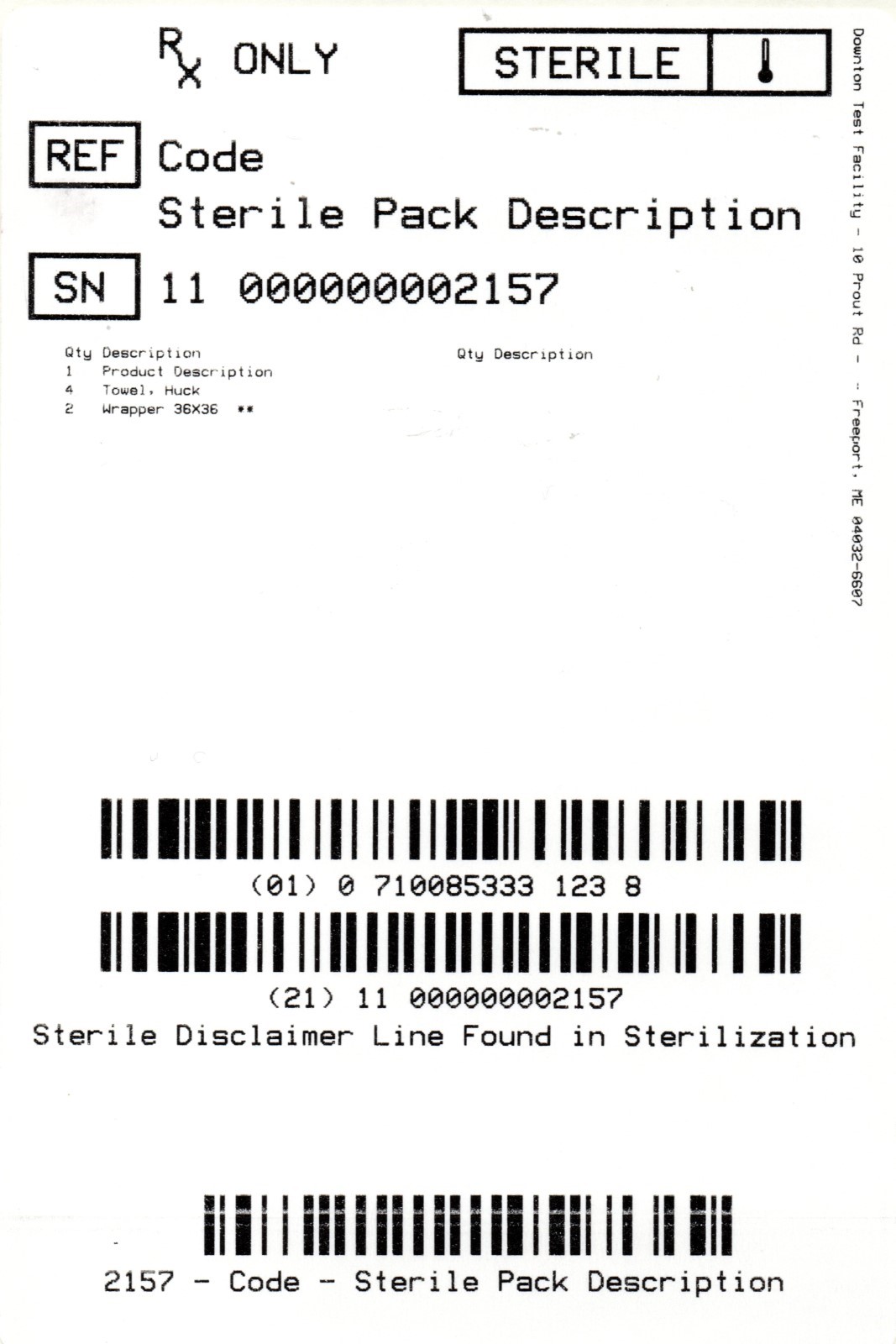 Linenmaster assembly label examples